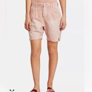 NWT Free People Light Pink Frayed Hem Bermudas (16.5” Waist)